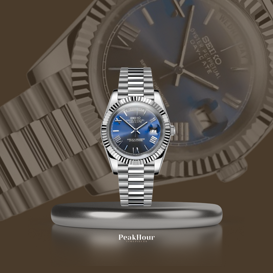 Day Date Dark Blue & Silver