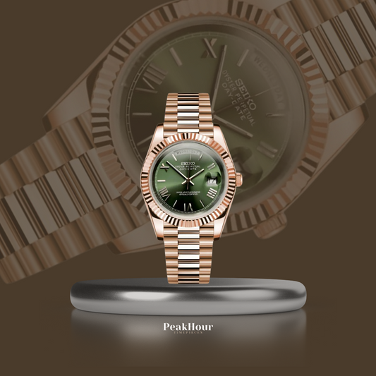 Day Date Olive Green & Rose Gold